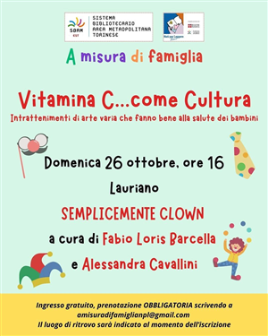 DOMENICA 26 OTTOBRE 2025 H. 16 - VITAMINA C...COME CULTURA