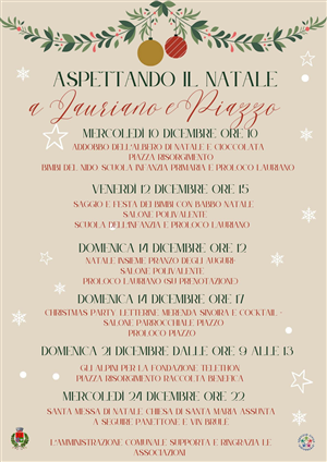 ASPETTANDO IL NATALE.....A LAURIANO E PIAZZO