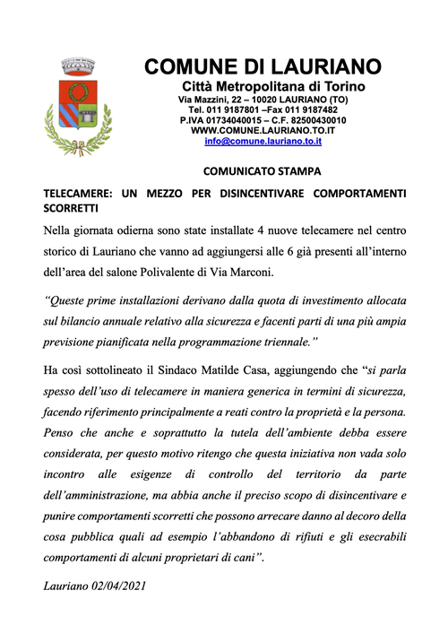 Installazione Nuove Telecamere