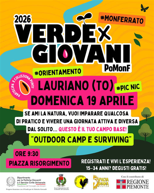 Verde per giovani..dai 15 ai 34 anni...Registrati, Partecipa e Degusti Gratis